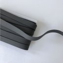 Kunstleder Schrägband - 15 mm - dunkelgrau matt